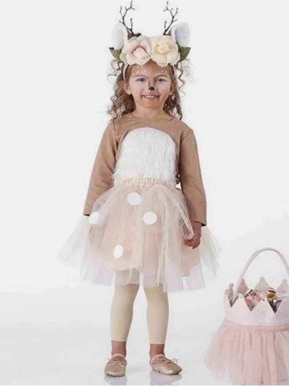 Pottery Barn Girls 3pc WOODLAND DEER TUTU Skirt HALLOWEEN COSTUME Size 7-8